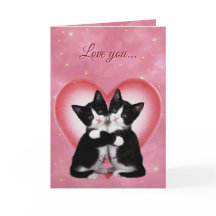 cute romantische kat valentijnskaart