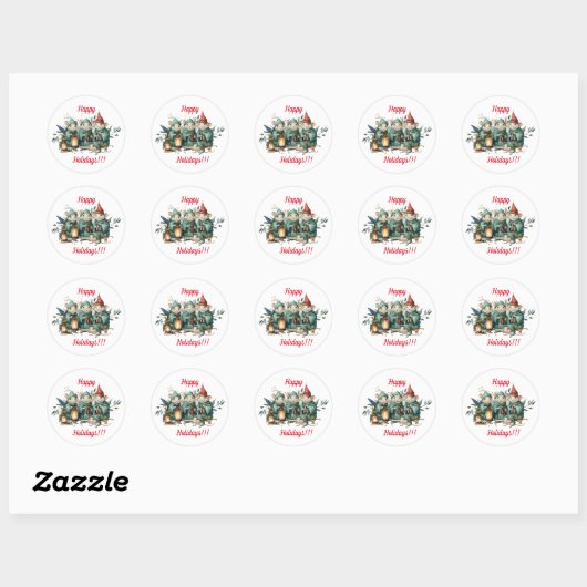 Cute Ronde Kerst Muizen Stickers (Vel)