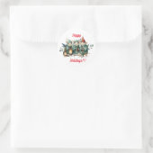 Cute Ronde Kerst Muizen Stickers (Tas)