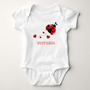 Cute rood en zwart lieveheersbeestje bodywarmer romper