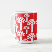 Cute Rood Wit Paddenstoel Patroon Koffiemok (Voorkant links)