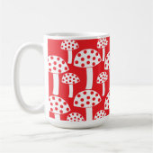 Cute Rood Wit Paddenstoel Patroon Koffiemok (Links)
