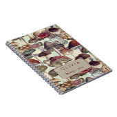 Cute Rood Wit Paddenstoel Patroon Notitieboek (Rechterzijde)