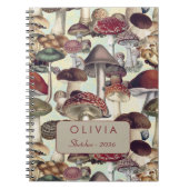 Cute Rood Wit Paddenstoel Patroon Notitieboek (Voorkant)