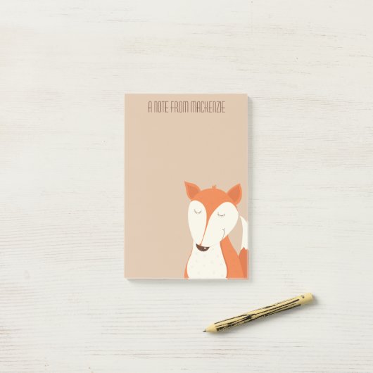 Cute Roodvossen Bosdier Kinderen Post-it® Notes (Op bureau)