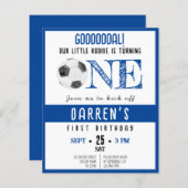 Cute Rookie Voetbal Budget 1e Verjaardagsuitnodigi (Voorkant / Achterkant)