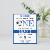 Cute Rookie Voetbal Budget 1e Verjaardagsuitnodigi (Staand voorkant)