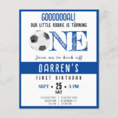 Cute Rookie Voetbal Budget 1e Verjaardagsuitnodigi (Voorkant)