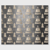 Cute  roos beer met kerstboom cadeaupapier (Vlak)