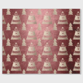 Cute  roos beer met kerstboom  cadeaupapier (Vlak)