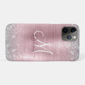 Cute roos blush Silver Faux monogram Case-Mate iPhone Case (Achterkant (horizontaal))