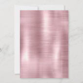 Cute roos blush Silver Faux monogram Kaart (Achterkant)