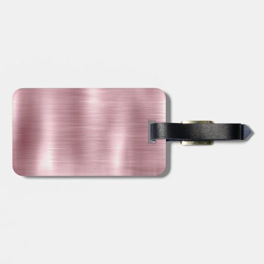 Cute Roos gold Brown Glitter Driemonogram Bagagelabel (Achterkant horizontaal)