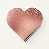 Cute roos gold faux glitter monogram notitieboek (Achterkant)