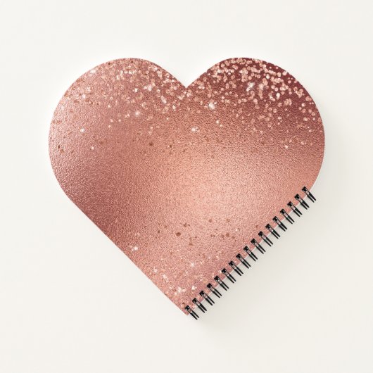 Cute roos gold faux glitter monogram notitieboek (Achterkant)