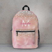 Cute roos gold faux zilverglitter monogram bedrukte rugzak