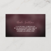 Cute roos gold faux zilverglitter monogram visitekaartje (Achterkant)