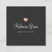 Cute Roos Gold Heart Black Beauty Consultant Vierkante Visitekaartje (Voorkant)