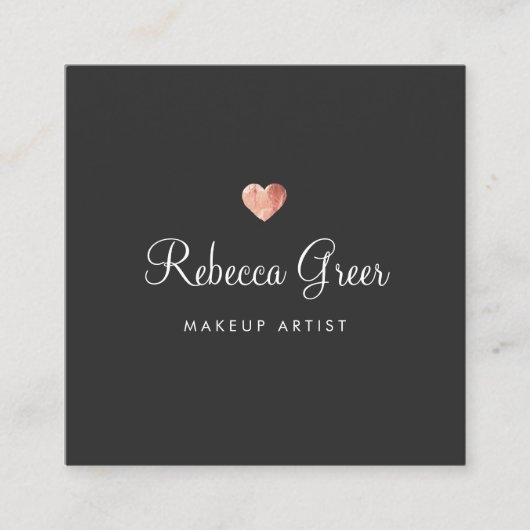 Cute Roos Gold Heart Black Beauty Consultant Vierkante Visitekaartje (Voorkant)