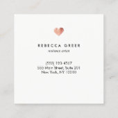 Cute Roos Gold Heart Black Beauty Consultant Vierkante Visitekaartje (Achterkant)