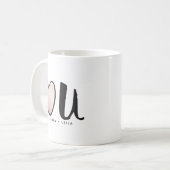 Cute Roos Gold Heart U Valentijnsdag Koffiemok (Voorkant links)