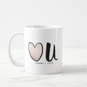Cute Roos Gold Heart U Valentijnsdag Koffiemok