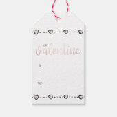 Cute Roos Gold Heart Valentijnsdag Cadeaulabel (Voorkant)