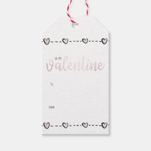 Cute Roos Gold Heart Valentijnsdag Cadeaulabel