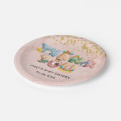 Cute Roos Gold Marble Baby shower Animal Bedankt Papieren Bordje (Gekanteld)