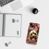 Cute Roos Gold Pink Yorkie Dog Name  Chic Ca Case-Mate iPhone Case