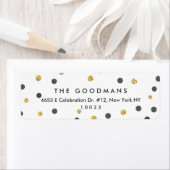 Cute Roos Gold Polka Dots Return Address Labels (Insitu)