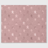 Cute roos Goud kerstontbijtkoek Cadeaupapier (Vlak)