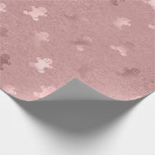 Cute roos Goud kerstontbijtkoek Cadeaupapier (Hoek)