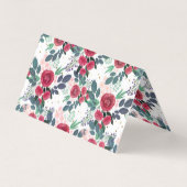 Cute Roos Pink Peonies Waterverf Paint Gold Stippe Visitekaartje (Achterkant)