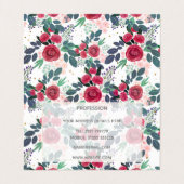 Cute Roos Pink Peonies Waterverf Paint Gold Stippe Visitekaartje (Binnenkant ongevouwen)