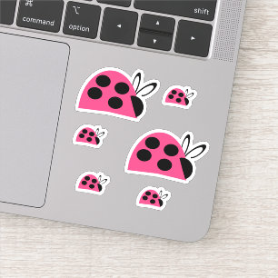 Cute Roos roze ladybug Sticker