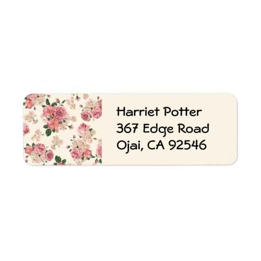 Cute  Roos Wallpaper Beauful Floral Etiket (Voorkant)