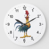 Cute Rooster Big Eyes  Grote Klok (Voorkant)