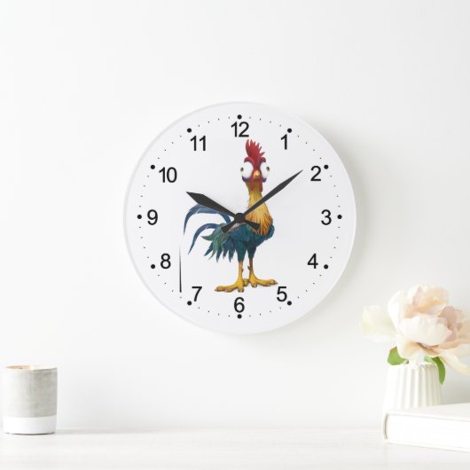 Cute Rooster Big Eyes  Grote Klok (Huis)