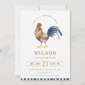 Cute Rooster Boerderij Waterverf Kinderen van Birt Bedankkaart (Voorkant)