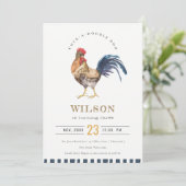 Cute Rooster Boerderij Waterverf Kinderen van Birt Bedankkaart (Staand voorkant)