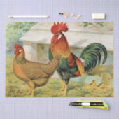 Cute  Rooster en hen party Tissuepapier (Craft)