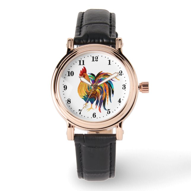 Cute rooster liefhebbers Animal Watch Horloge (Voorkant)