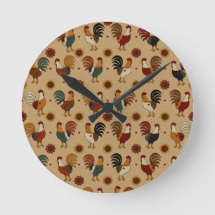 Cute Rooster Wall Clock Ronde Klok