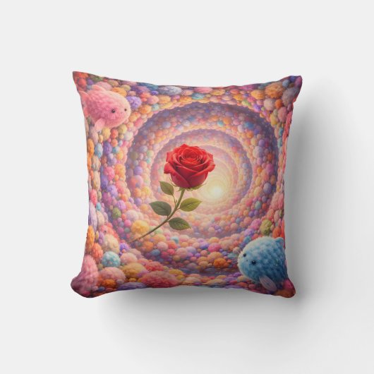 Cute Rose Fantasy Pillow For Girls Kids Kussen (Voorkant)