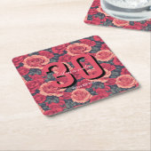 Cute Rose Themed Birthday Celebration Kartonnen Onderzetters (Schuin)