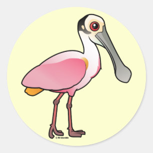Cute Roseate Spoonbill Ronde Sticker