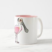 Cute Roseate Spoonbill Tweekleurige Koffiemok (Voorkant rechts)