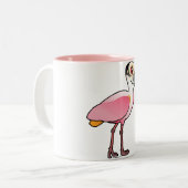 Cute Roseate Spoonbill Tweekleurige Koffiemok (Voorkant links)