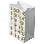 Cute Rosy Posy Potot Flowers Pattern Medium Gift Medium Cadeauzakje (Voorkant Gekanteld)